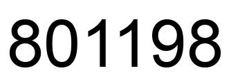 Number 801198 black image