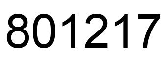 Número 801217 imagen negro