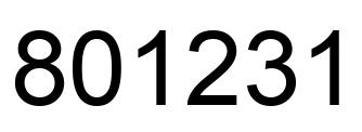 Number 801231 black image