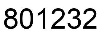 Number 801232 black image