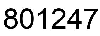 Número 801247 imagen negro