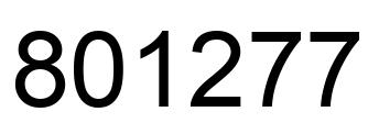 Number 801277 black image