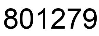 Number 801279 black image