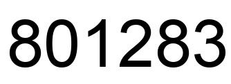 Number 801283 black image
