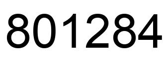 Number 801284 black image