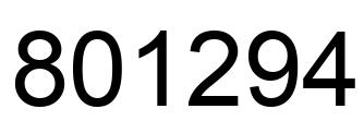 Número 801294 imagen negro