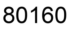 Number 80160 black image