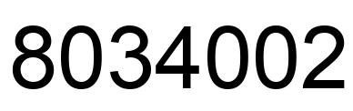 Number 8034002 black image
