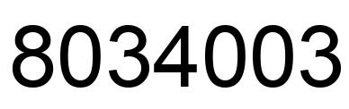 Number 8034003 black image