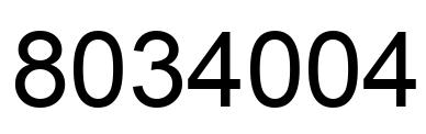 Number 8034004 black image