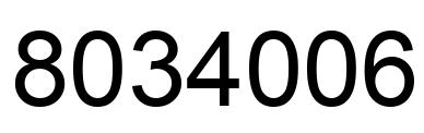 Number 8034006 black image