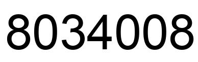Number 8034008 black image
