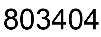 Number 803404 black image