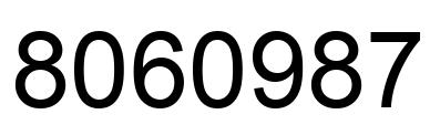 Number 8060987 black image