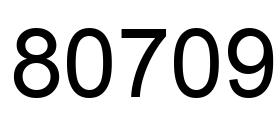 Number 80709 black image