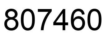 Number 807460 black image
