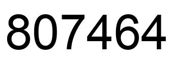 Number 807464 black image