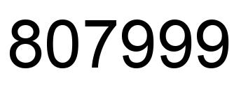 Number 807999 black image