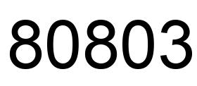 Número 80803 imagen negro