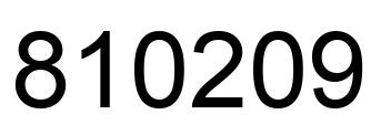 Number 810209 black image
