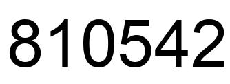 Number 810542 black image