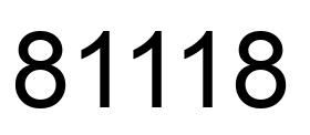 Number 81118 black image