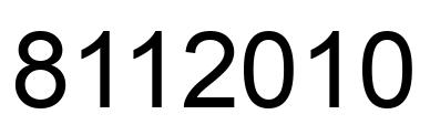 Número 8112010 imagen negro