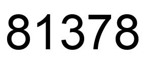 Number 81378 black image