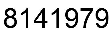 Number 8141979 black image