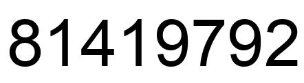 Number 81419792 black image