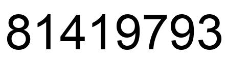 Number 81419793 black image