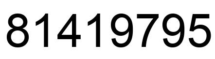 Number 81419795 black image