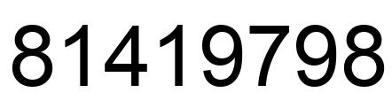 Number 81419798 black image