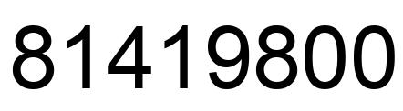 Number 81419800 black image