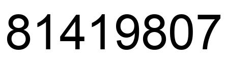 Number 81419807 black image
