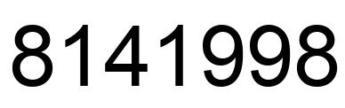 Number 8141998 black image