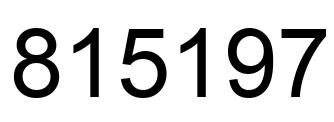 Number 815197 black image