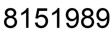 Number 8151989 black image
