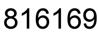 Number 816169 black image