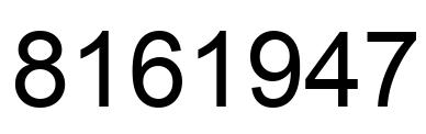 Number 8161947 black image