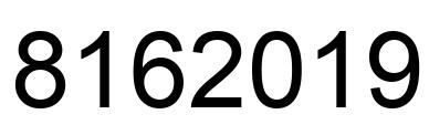 Number 8162019 black image