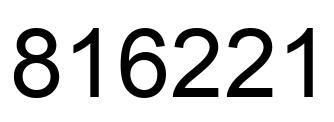 Number 816221 black image