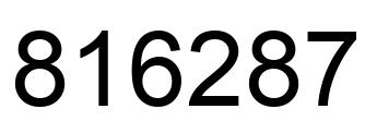 Number 816287 black image