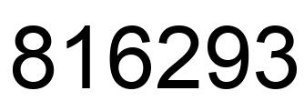 Number 816293 black image