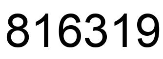 Number 816319 black image