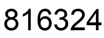 Number 816324 black image