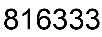 Number 816333 black image