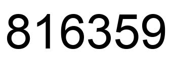 Number 816359 black image