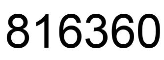 Number 816360 black image