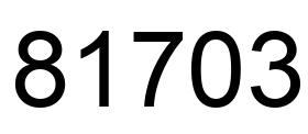 Number 81703 black image
